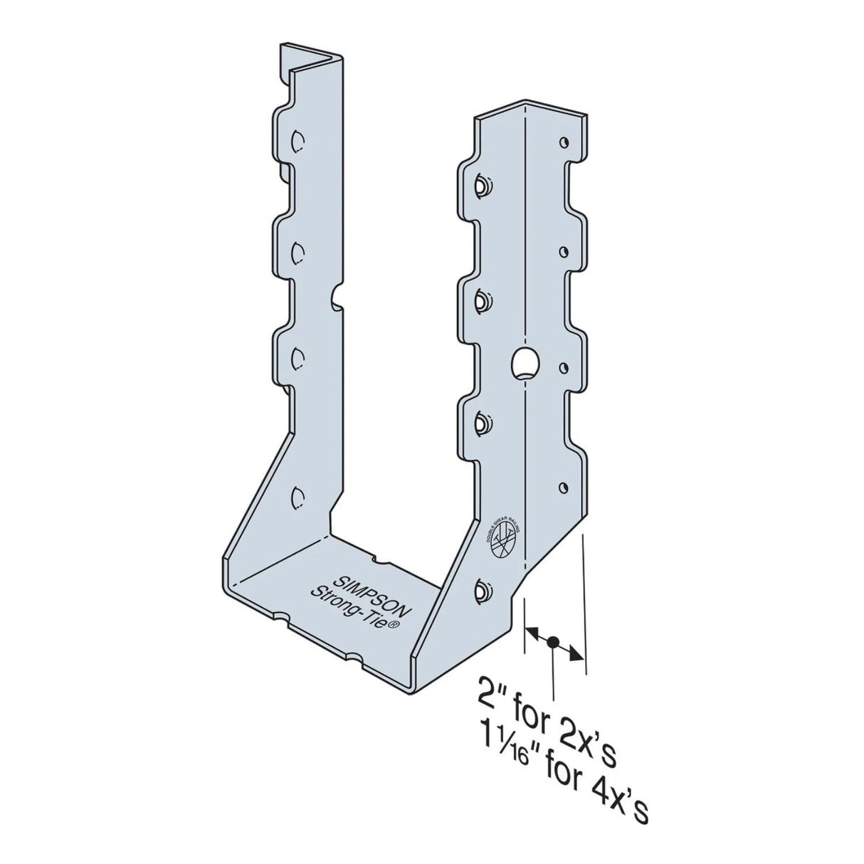 Simpson HUS410 Strong-Tie Galvanized Face-Mount Joist Hanger for 4x10 - 2