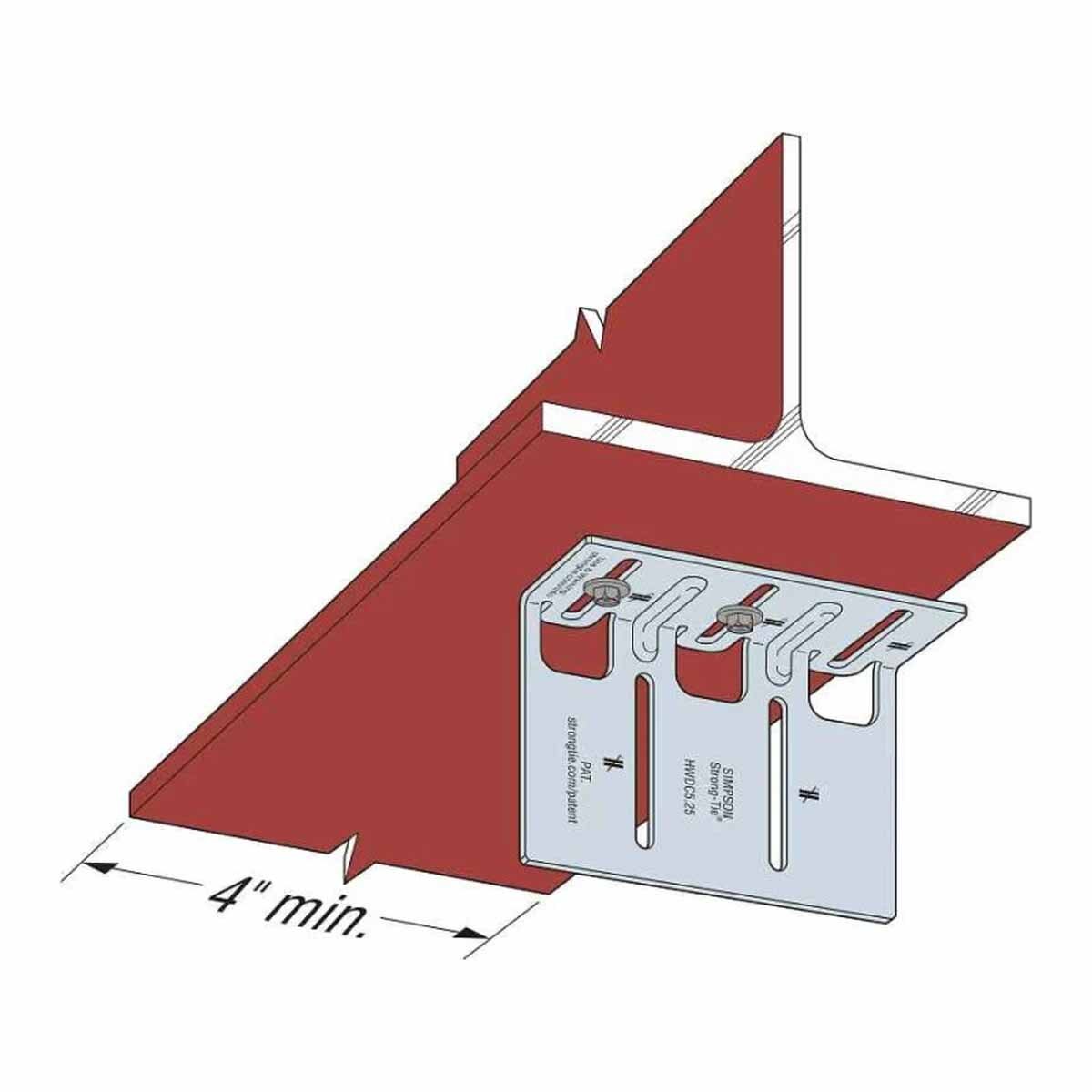 Simpson HWDC5.25-KT25 Strong-Tie Head-of-Wall Drift-Clip Connector for Lateral and Vertical Deflection (25 Pack) - 7