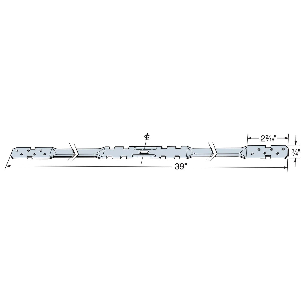 Simpson Strong-Tie LTB40 (39") 22-Gauge Galvanized Tension Bridging