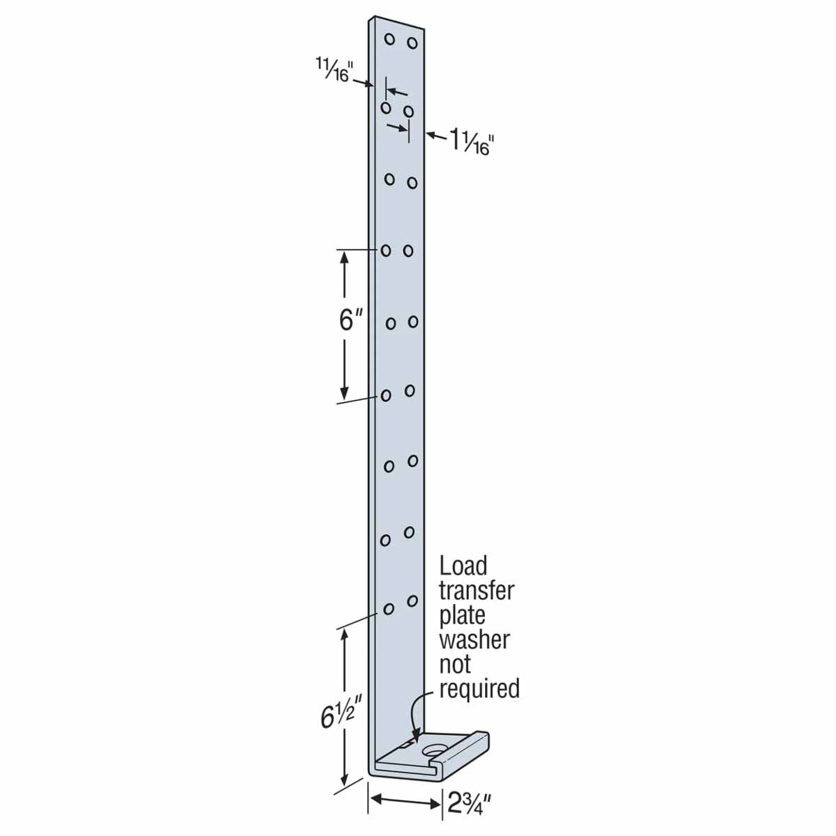 Simpson LTTI31 Strong-Tie 18-Gauge 31" Light Tension Tie for Wood-to-Concrete or Masonry Connections - 2