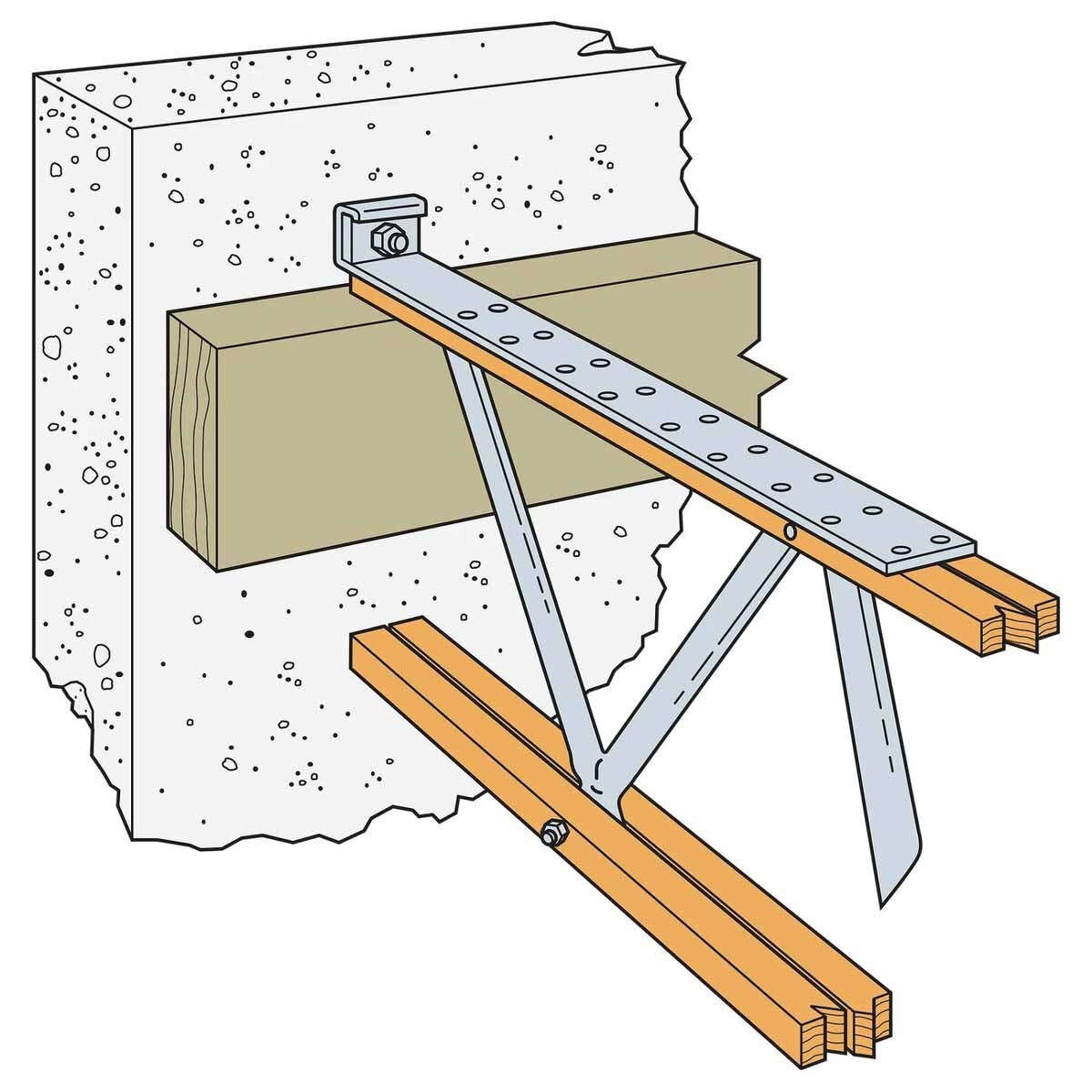 Simpson LTTI31 Strong-Tie 18-Gauge 31" Light Tension Tie for Wood-to-Concrete or Masonry Connections - 3