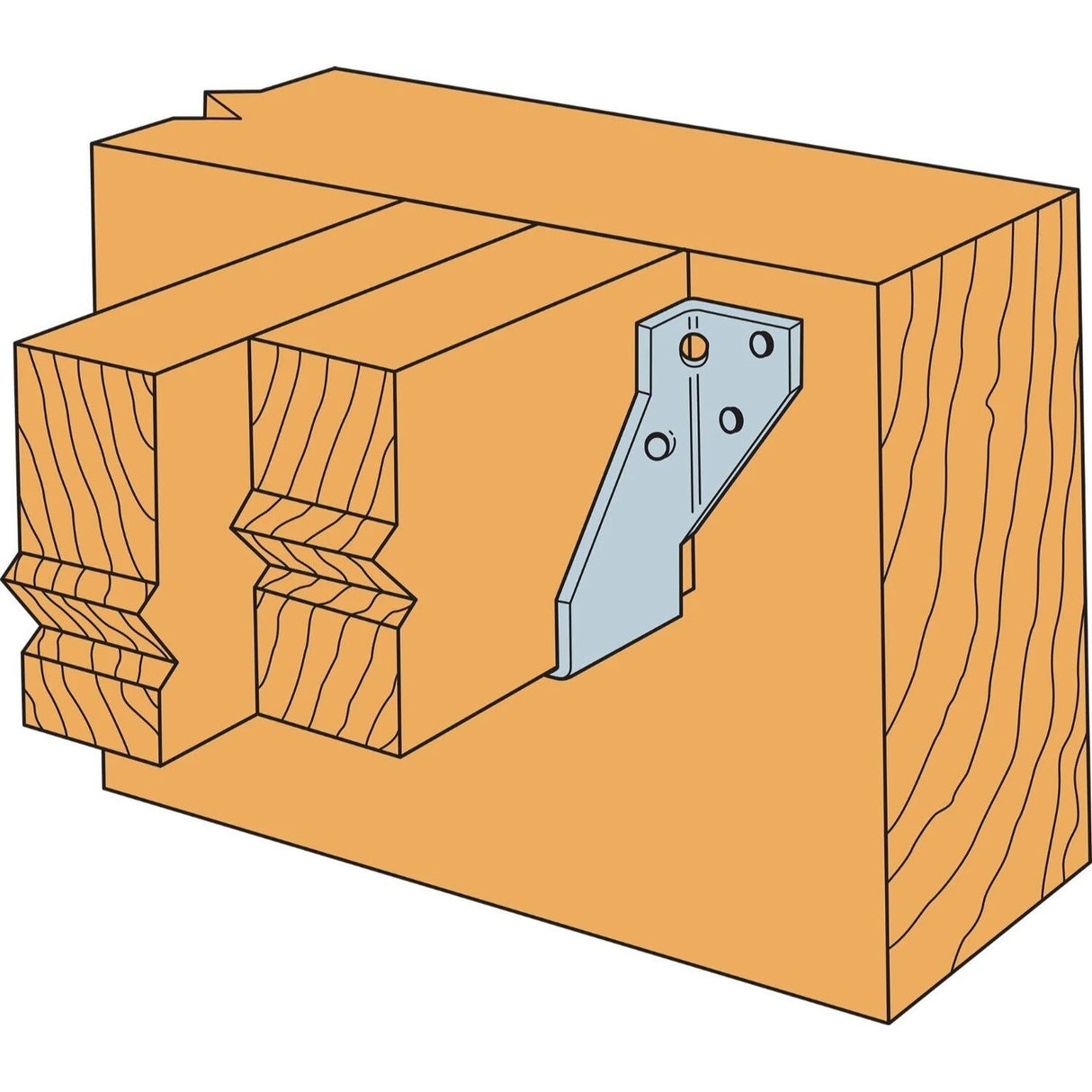 Simpson LUS24-2 Strong-Tie Galvanized Face-Mount Joist Hanger for Double 2x4 - 2