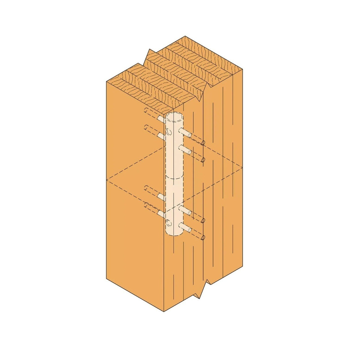 Simpson Strong-Tie MCT1.9X15 (1-9/10 in. x 15 in.) Mass Timber Column Tie for Column-to-Foundation Connections - 2