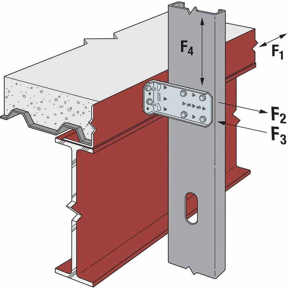 Simpson Strong-Tie MFCB43.5-R25 (3-1/2") Bypass Framing Fixed-Clip Connector (25 Pack) - 6