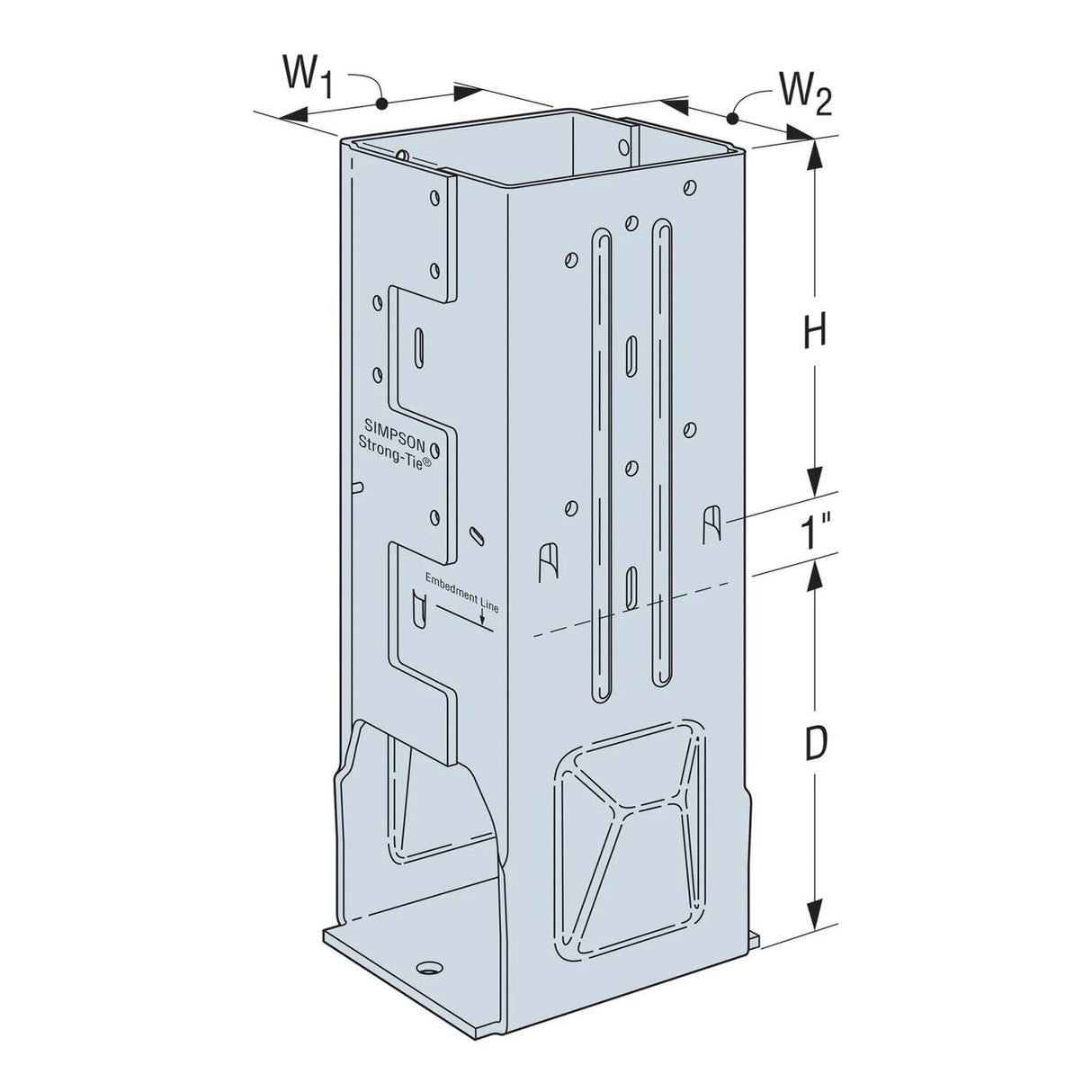 Simpson MPB66Z Strong-Tie 6x6 Moment Post Base - Zmax Finish - 2