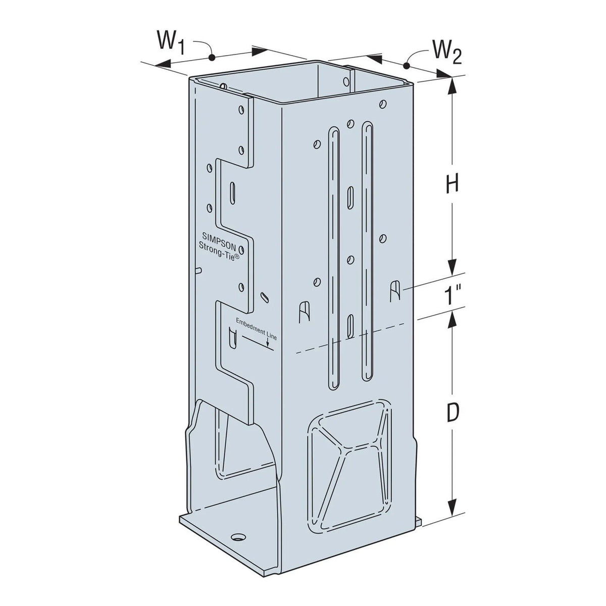 Simpson Strong-Tie MPB66Z (6x6) Moment Post Base - Zmax Finish - 2