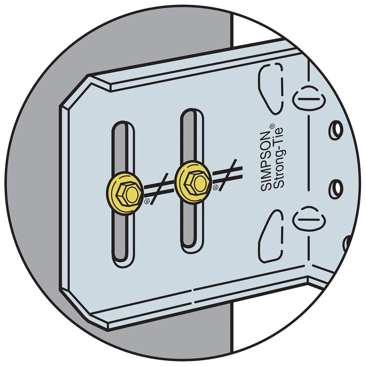 Simpson Strong-Tie MSCB47.5-KT (4" x 7.5") Medium Duty Slide Clip with Screws (25 Pack) - 2