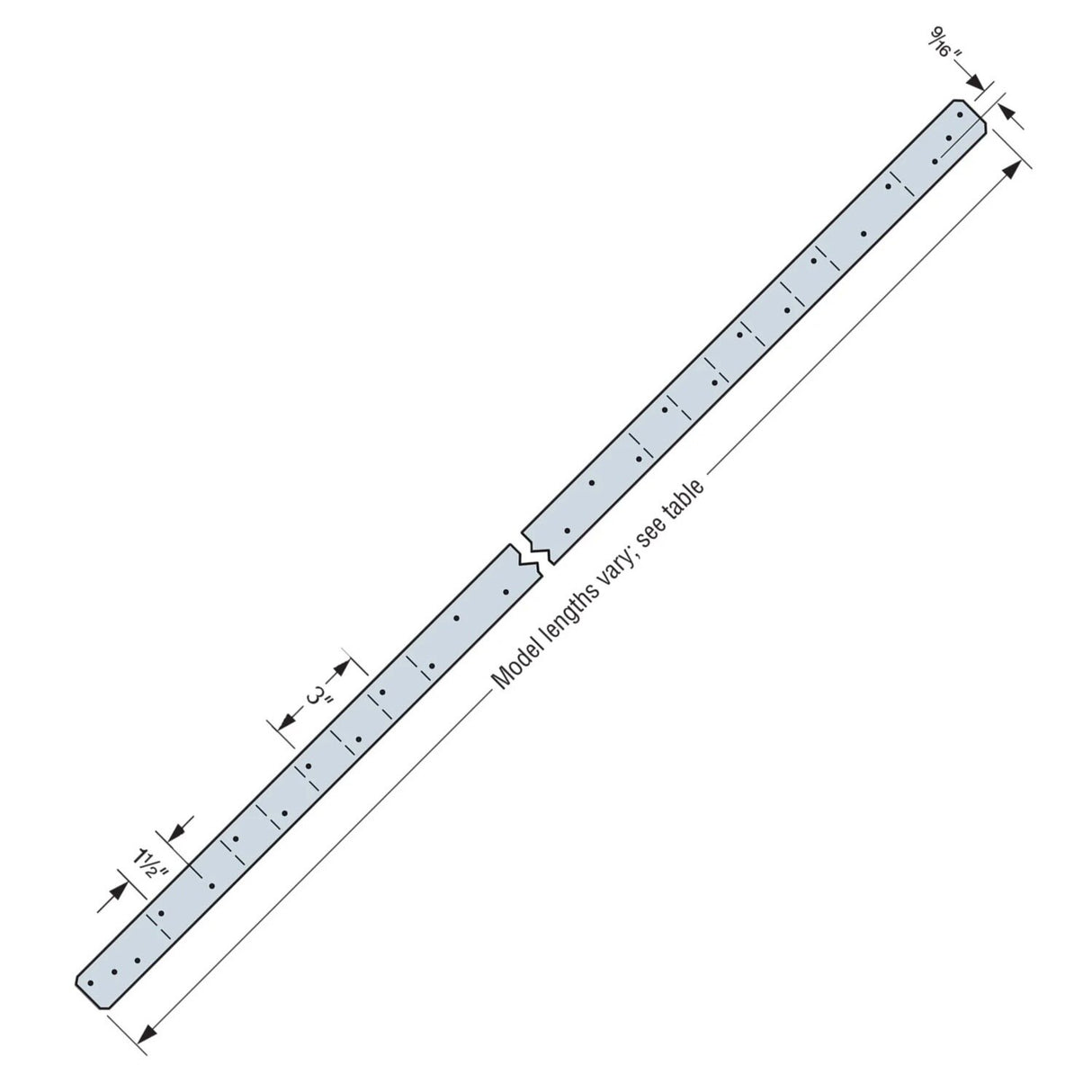 Simpson Strong-Tie MSTA18Z (18-in) Medium Strap Tie - ZMAX Galvanized - 2