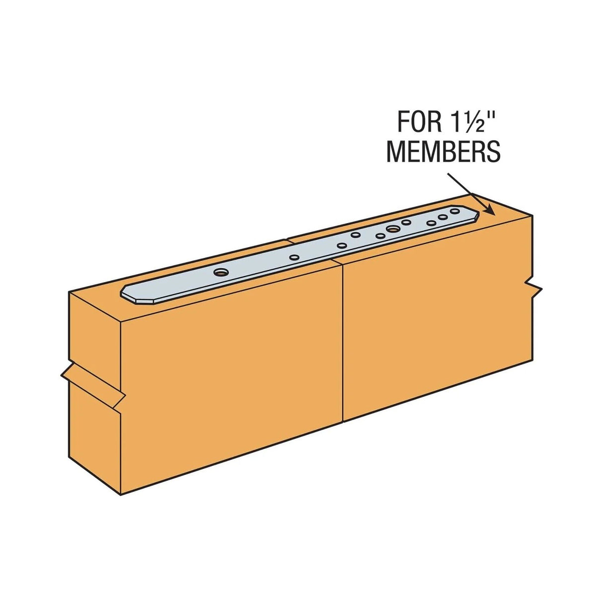 Simpson MSTA18 Strong-Tie Medium Strap Tie 18 Gauge Galvanized - 3