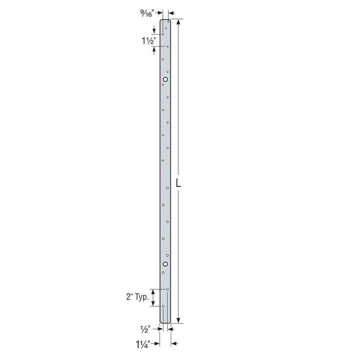 Simpson Strong-Tie MSTAM36Z (36 in.) Medium Masonry Strap Tie for Wood-to-Masonry Applications