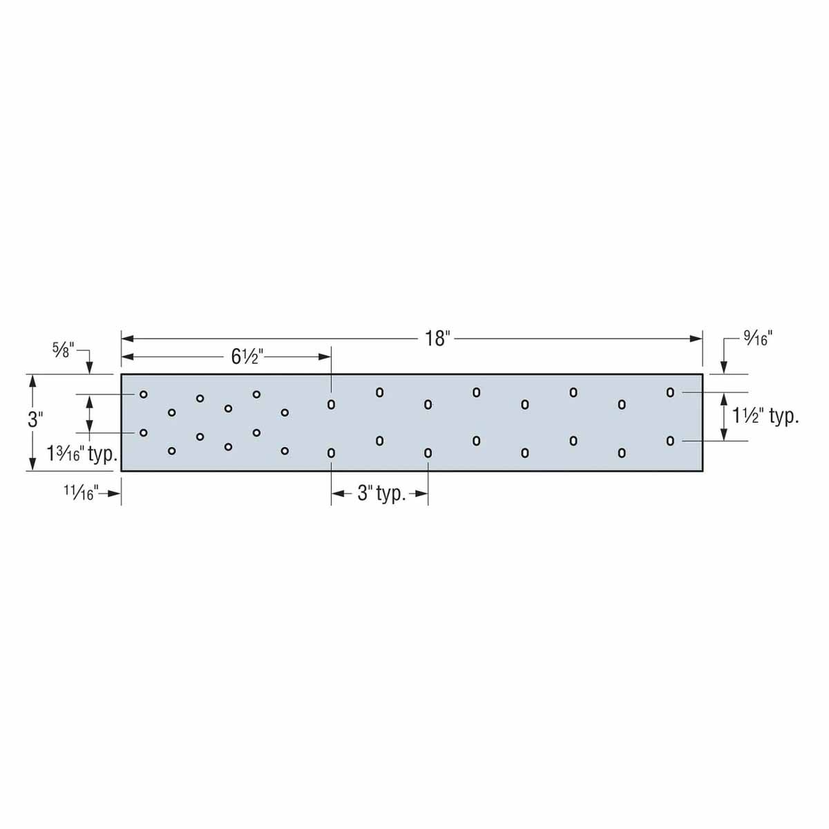 Simpson Strong-Tie MSTD5 (26-3/4") 16 Gauge Galvanized Marriage Strap for Panelized Roof Splicing, G90 - 2
