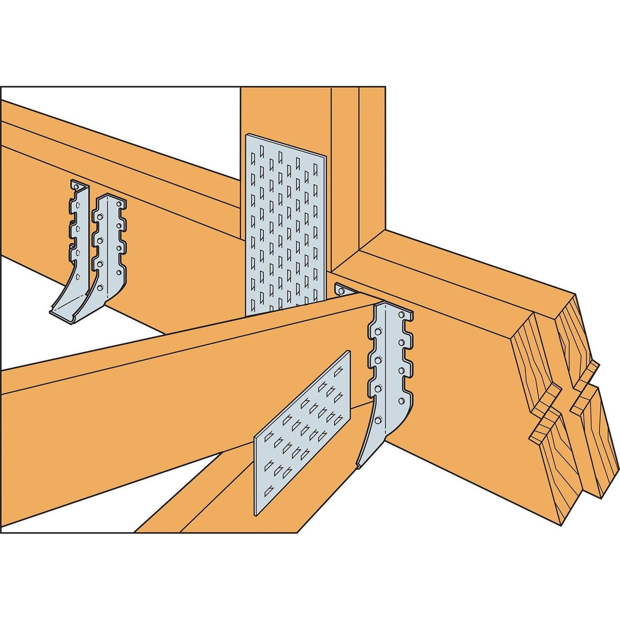 Simpson Strong-Tie MUS28 (2" x 8") Face Mount Joist Hanger, Galvanized - 3