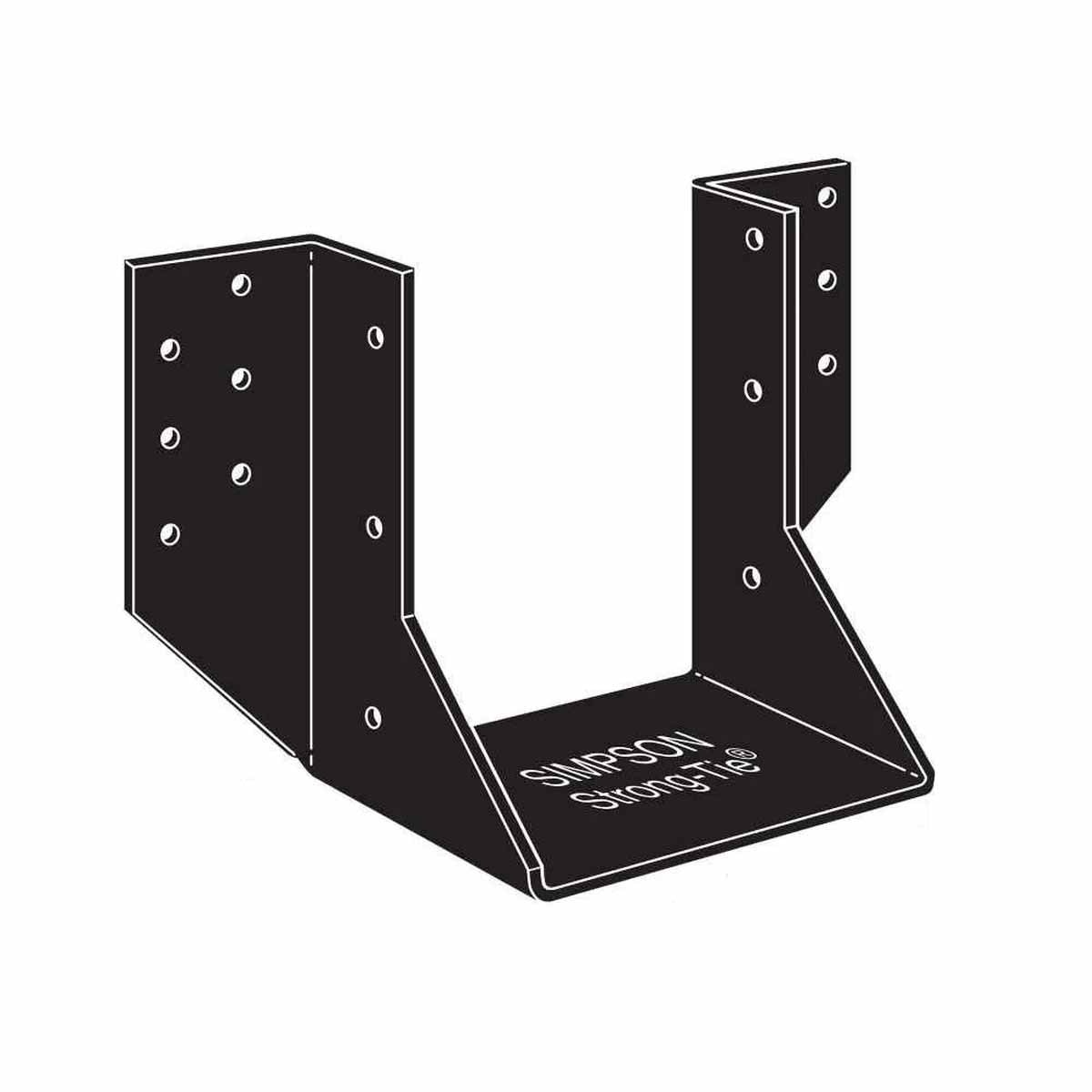 Simpson Strong-Tie OHU66-SDS3 (6" x 6") 12 Gauge Ornamental Joist Hanger w/ SDS Screws - Black Powder Coated