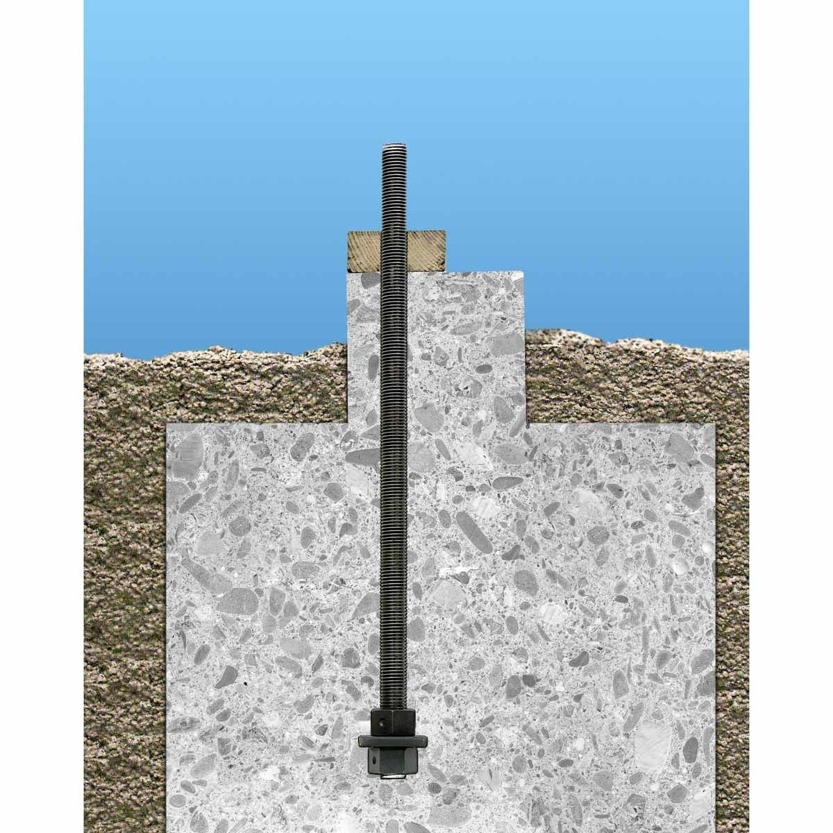 Simpson PAB4-18 Strong-Tie Simpson Pre-Assembled 1/2" x 18" Anchor Bolt with Plate Washer and Nuts for Concrete Applications - 5