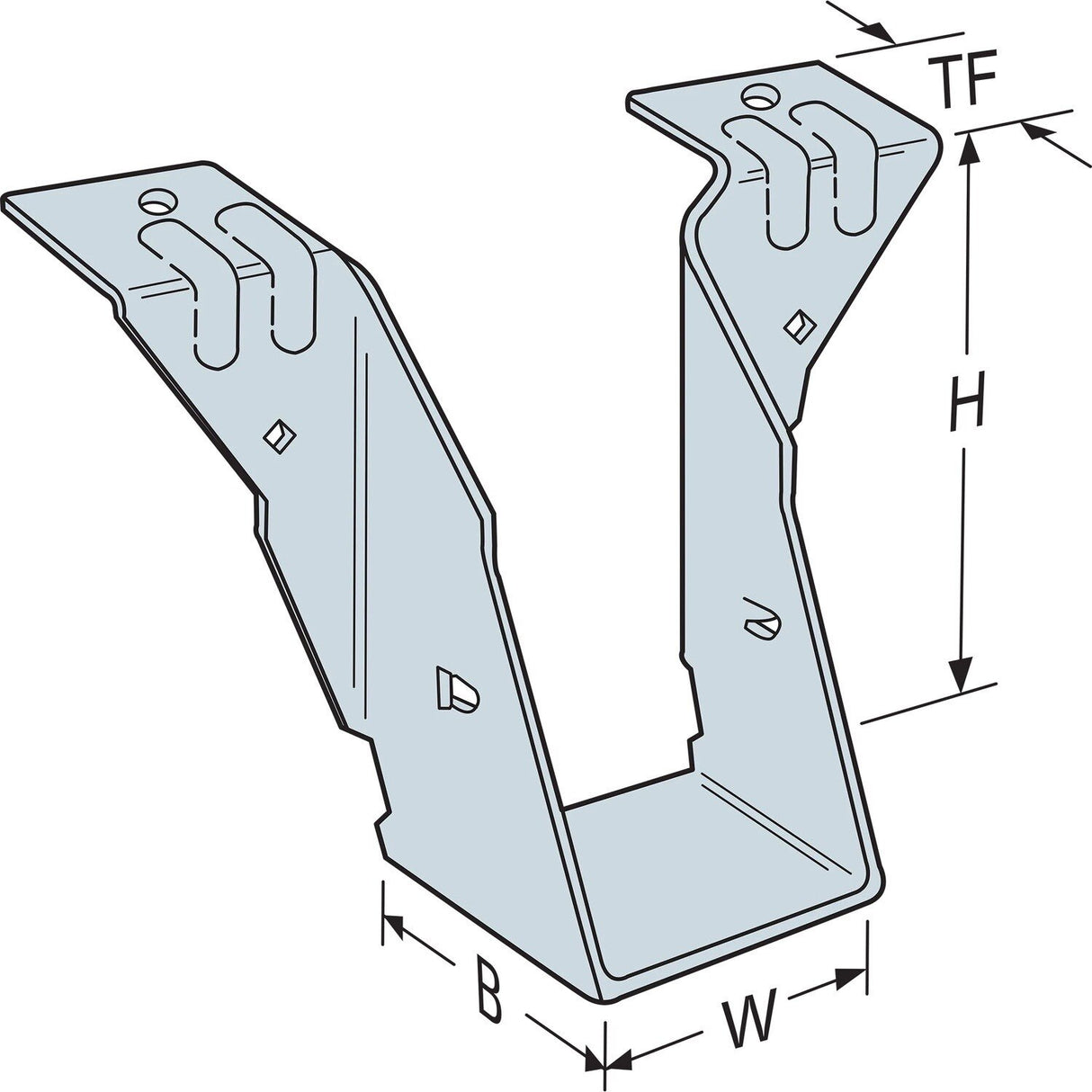 Simpson Strong-Tie PF24 (2x4) 18Ga Post-Frame Top-Flange Hanger - G90 Galvanized - 2