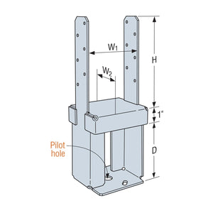 Simpson Strong-Tie PPB66-6Z (6X6) 12 Gauge Porch Post Base (6" Depth) - ZMAX Finish - 2