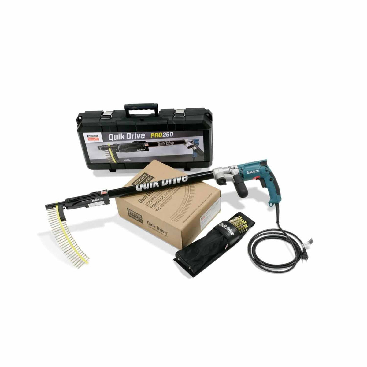 Simpson Strong-Tie PRO250G2M25K Quik Drive PRO250 Subfloor System w/ Makita 2500 RPM Screwdriver Motor - 2