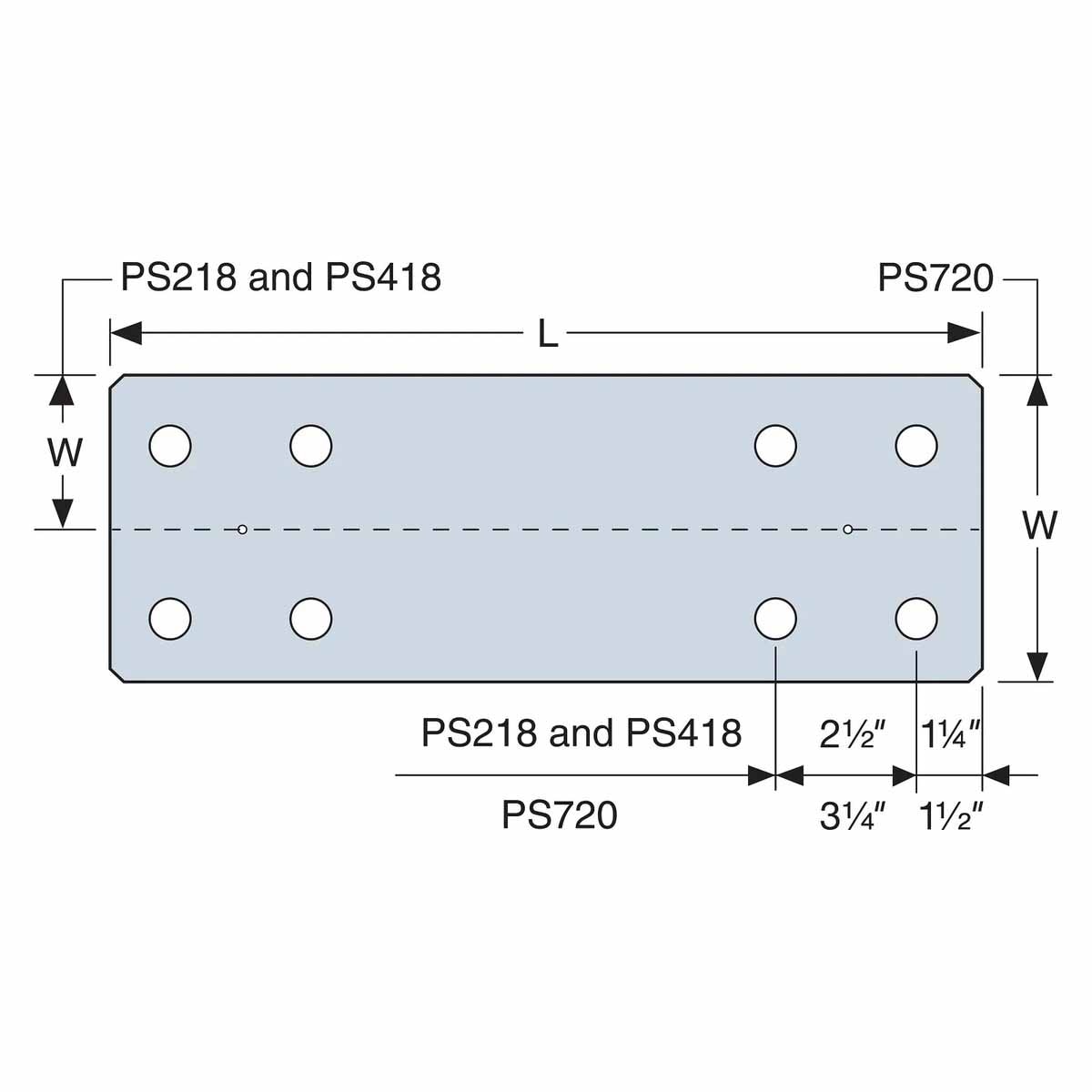 Simpson PS720 Strong-Tie Heavy-Duty 6-3/4 x 20" Hot-Dip Galvanized Piling Strap for Wood Girders and Piles - 2