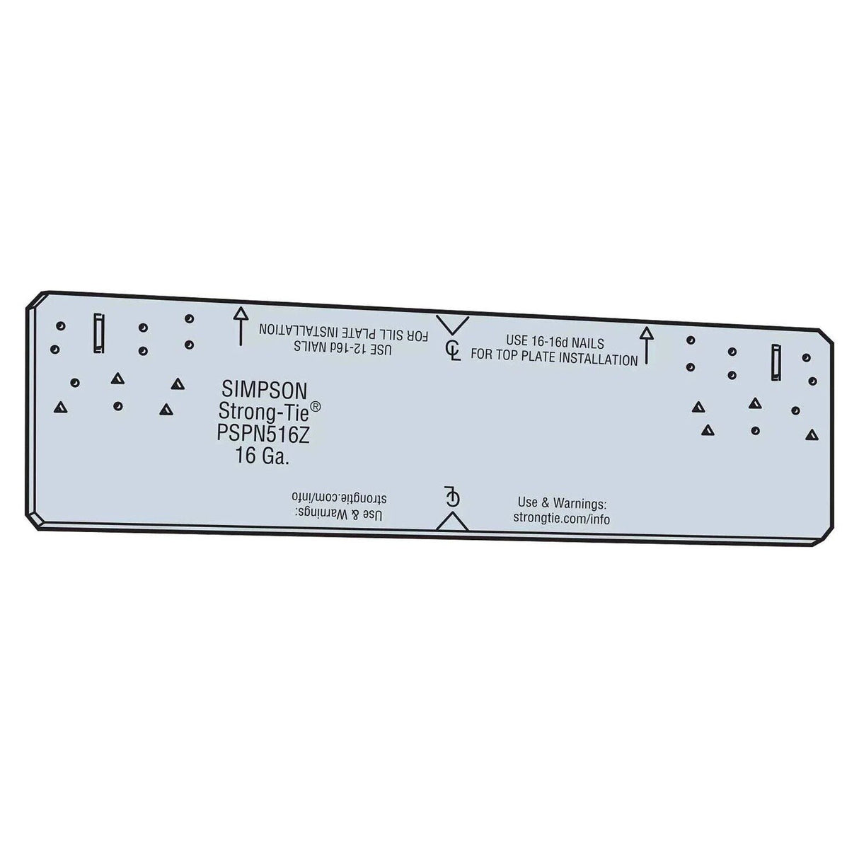 Simpson Strong-Tie PSPN516Z (5" x 16-5/16") Protecting Shield Plate - ZMAX Finish - 2