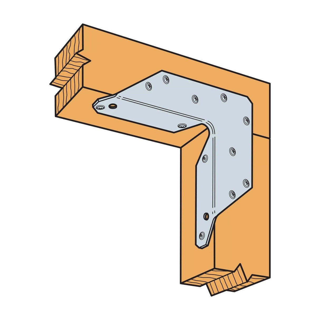 Simpson Strong-Tie RTA4 (4x) 18 Gauge Rigid Tie Angle for 4x Joist/Post - G90 Galvanized - 2