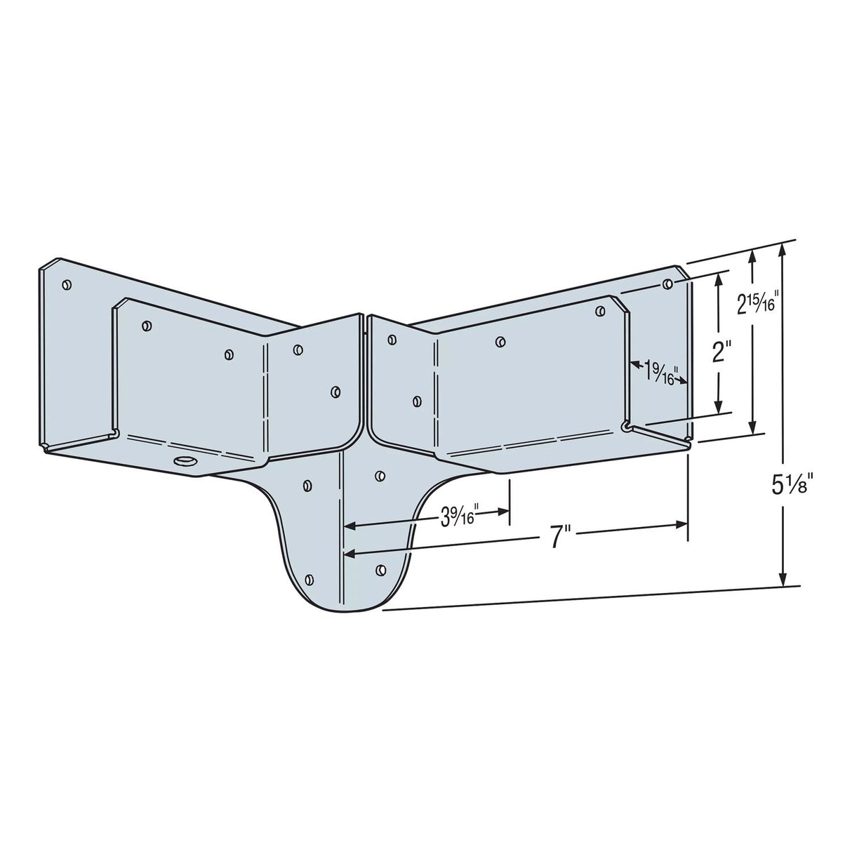 Simpson Strong-Tie RTC42Z (2x) Rigid Tie Corner - ZMAX for Wood Construction - 2