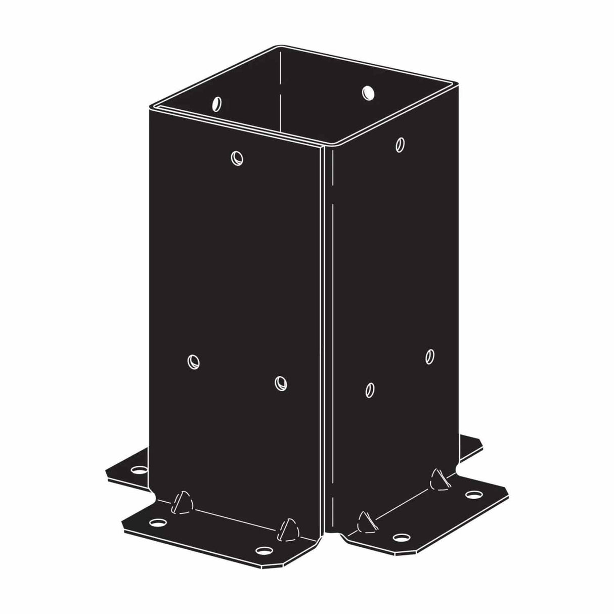 Simpson Strong-Tie SAGE-B44-KT2 (4x4) Black Powder Coated Sage-B Post Base with Screws (2 Pack) - 6