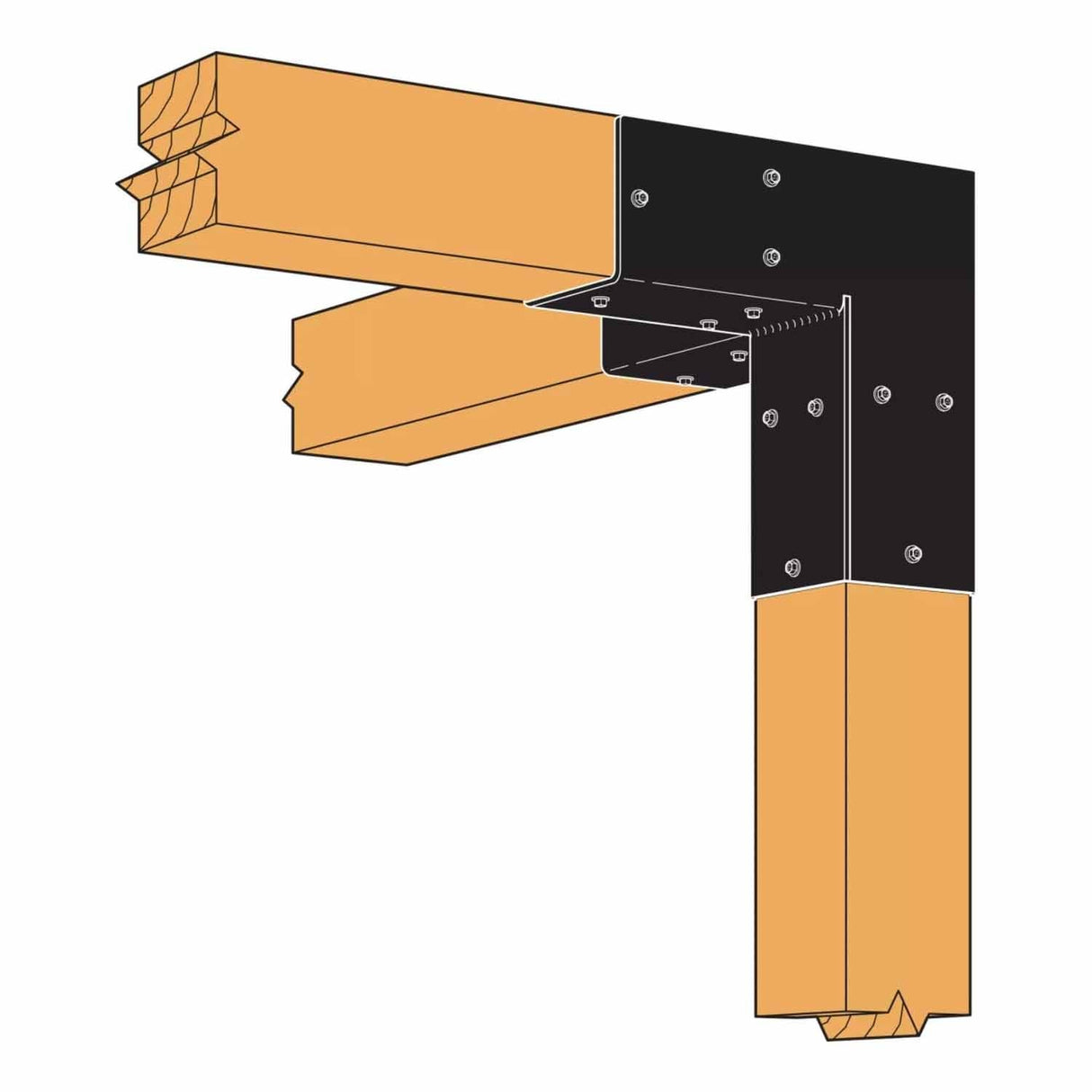 Simpson Strong-Tie SAGE-C44-KT2 (4x4) Sage-C Black Powder-Coated Corner Connector with Screws (2 Pack) - 9