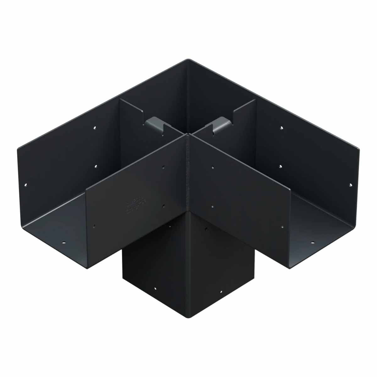 Simpson SAGE-C66-KT2 Strong-Tie Outdoor Accents Sage System 6x6 Corner Connector Kit with Screws - Decorative Black Powder-Coated Steel for Pergolas and Outdoor Structures (2 Pack) - 2