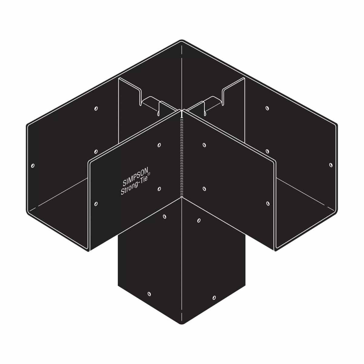 Simpson SAGE-C66-KT2 Strong-Tie Outdoor Accents Sage System 6x6 Corner Connector Kit with Screws - Decorative Black Powder-Coated Steel for Pergolas and Outdoor Structures (2 Pack) - 3