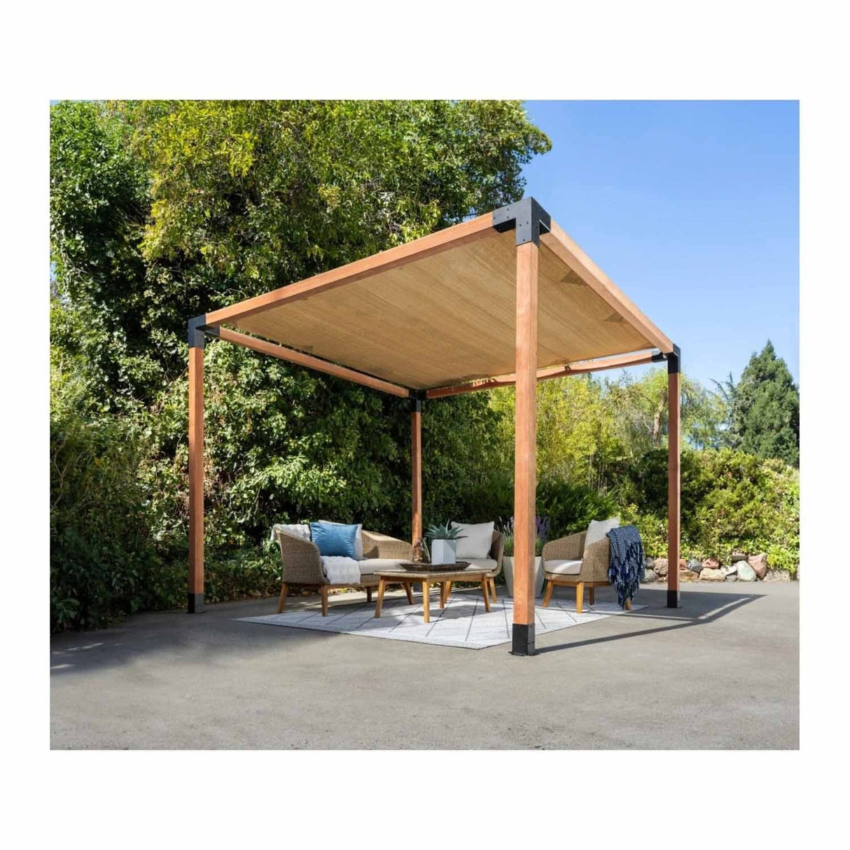 Simpson Strong-Tie SAGE-SHADE10X10T (10' x 10') Outdoor Accents Sage System Sunshade for Pergola, Tan - 4