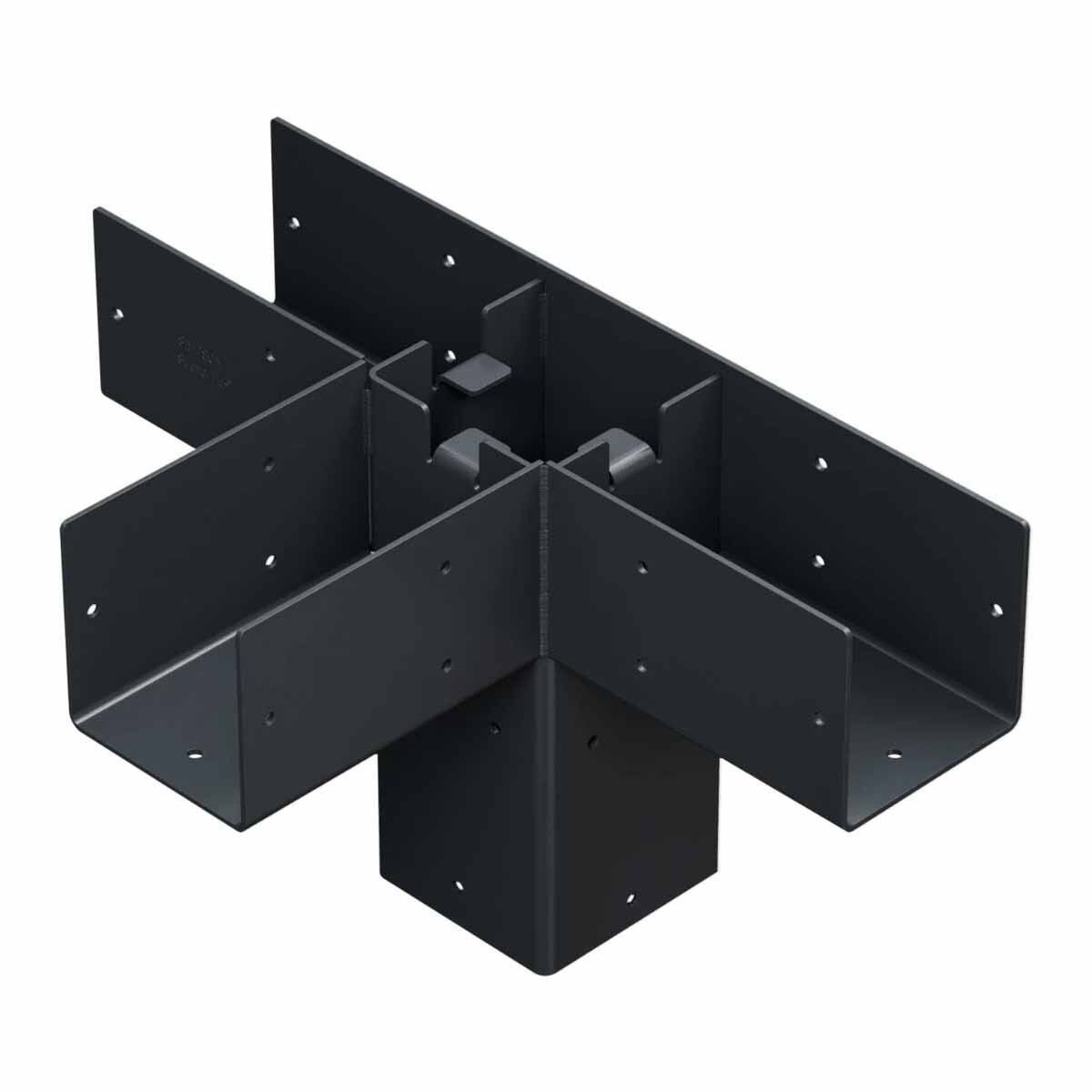 Simpson SAGE-T44-KT1 Strong-Tie Outdoor Accents Sage System 4x4 Middle T Connector Kit with Screws - Decorative Black Powder-Coated Steel for Pergolas and Timber Framing - 2
