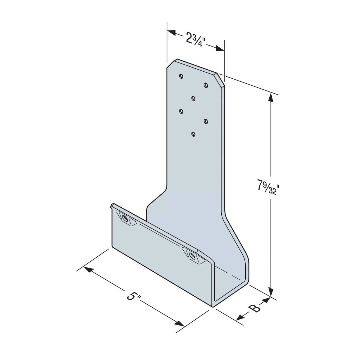 Simpson Strong-Tie SCLC1.75 (1-3/4") Stair Cassette Ledger Connector - 2