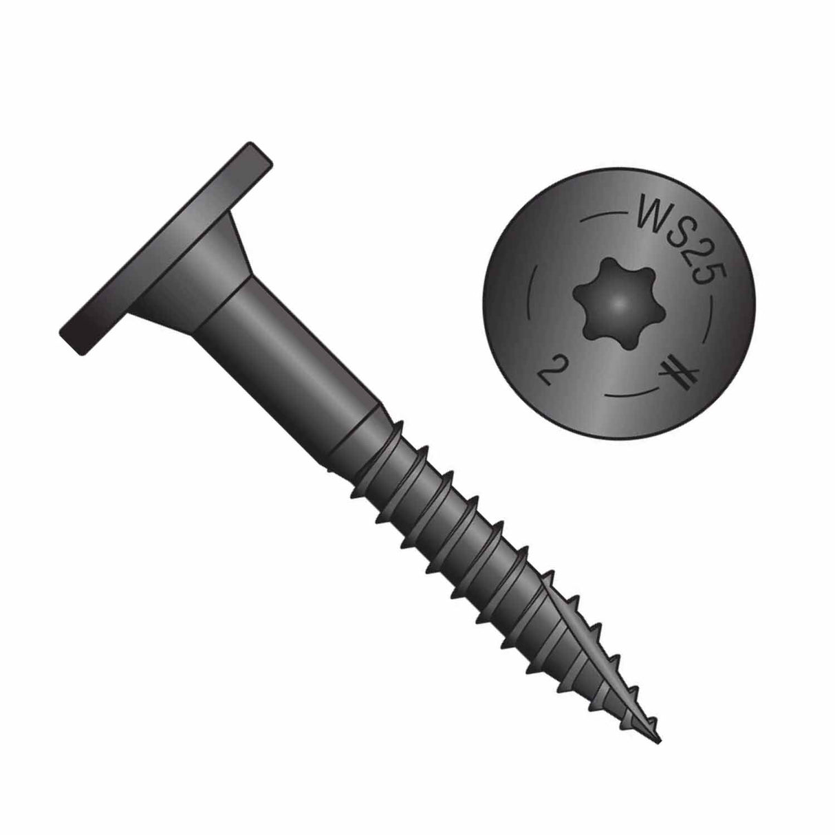 Simpson Strong-Tie SDWS25200DBBRC12 Strong-Drive(.250" x 2") T40 Outdoor Accents Structural Wood Screw, Black (12 Pack) - 2