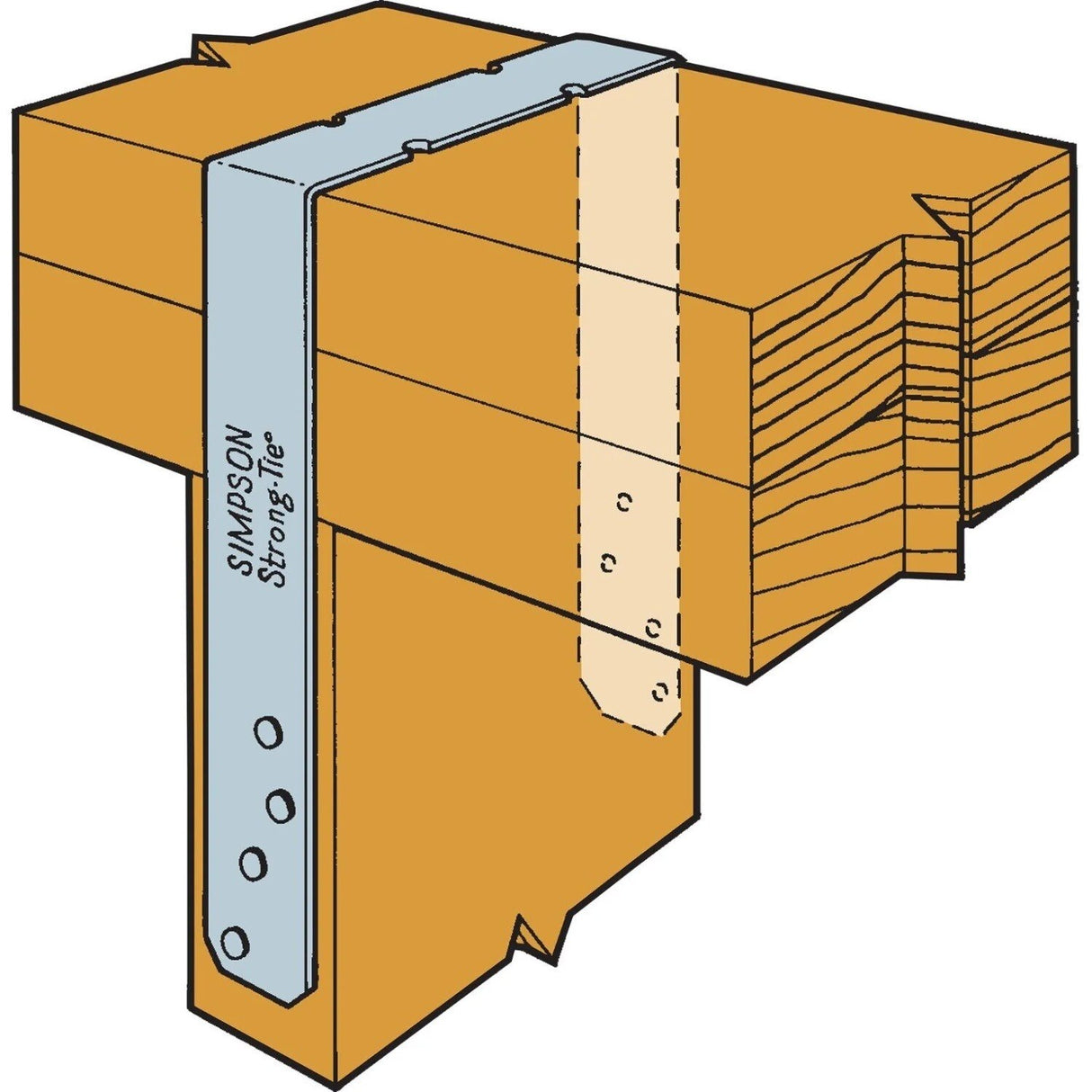 Simpson Strong-Tie SP6 (5-9/16" x 7-3/4") 20Ga Galvanized U-Shaped Stud Plate Ties - 3