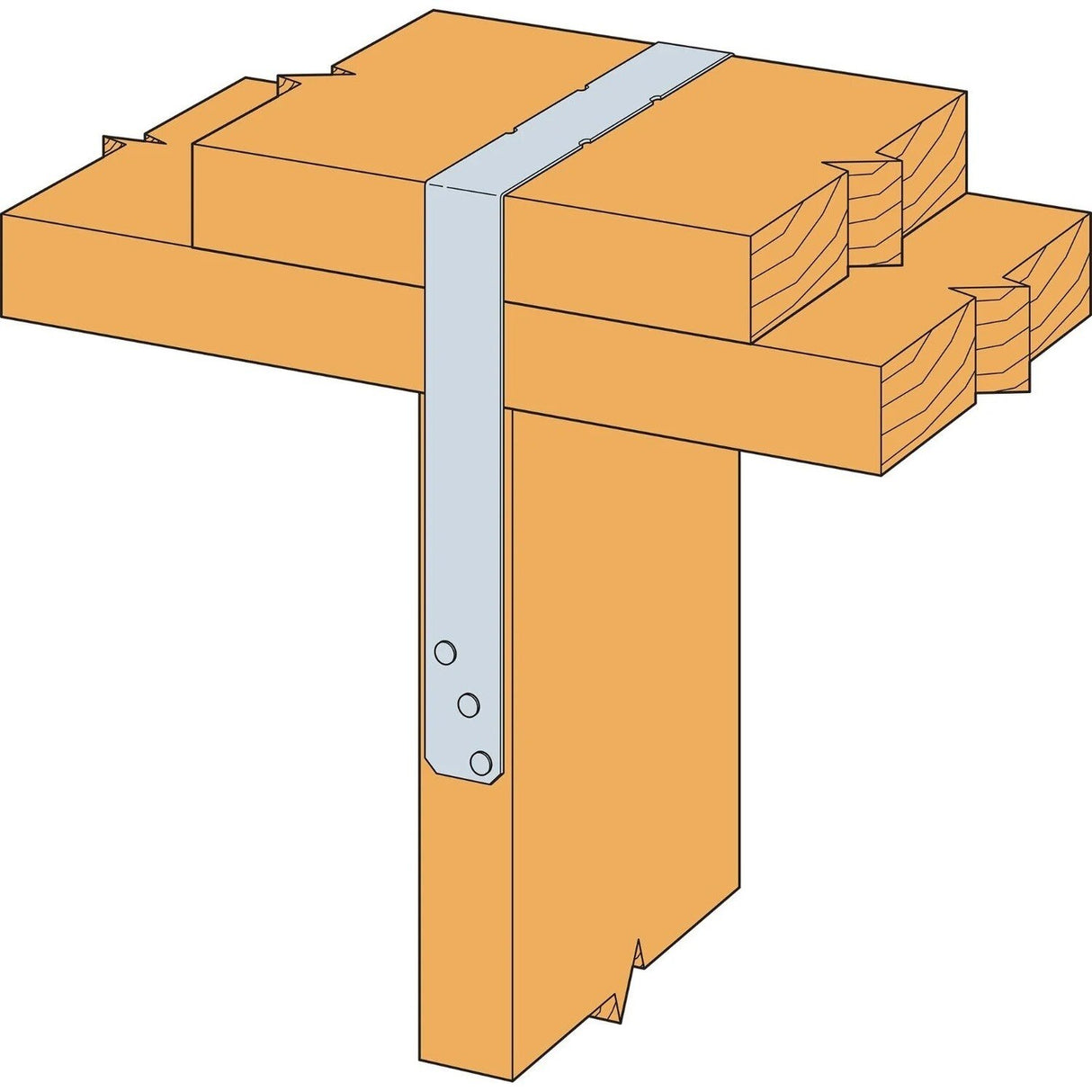 Simpson Strong-Tie SP8 (7-5/16" x 8-5/16") 20Ga Galvanized U-Shaped Stud Plate Ties - 3