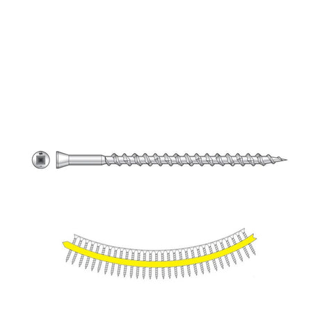 Simpson Strong-Tie SSDTH3S (#7 x 3") Trim-Head SS Decking Screw - Sharp Point, Collated(1000 Pack)