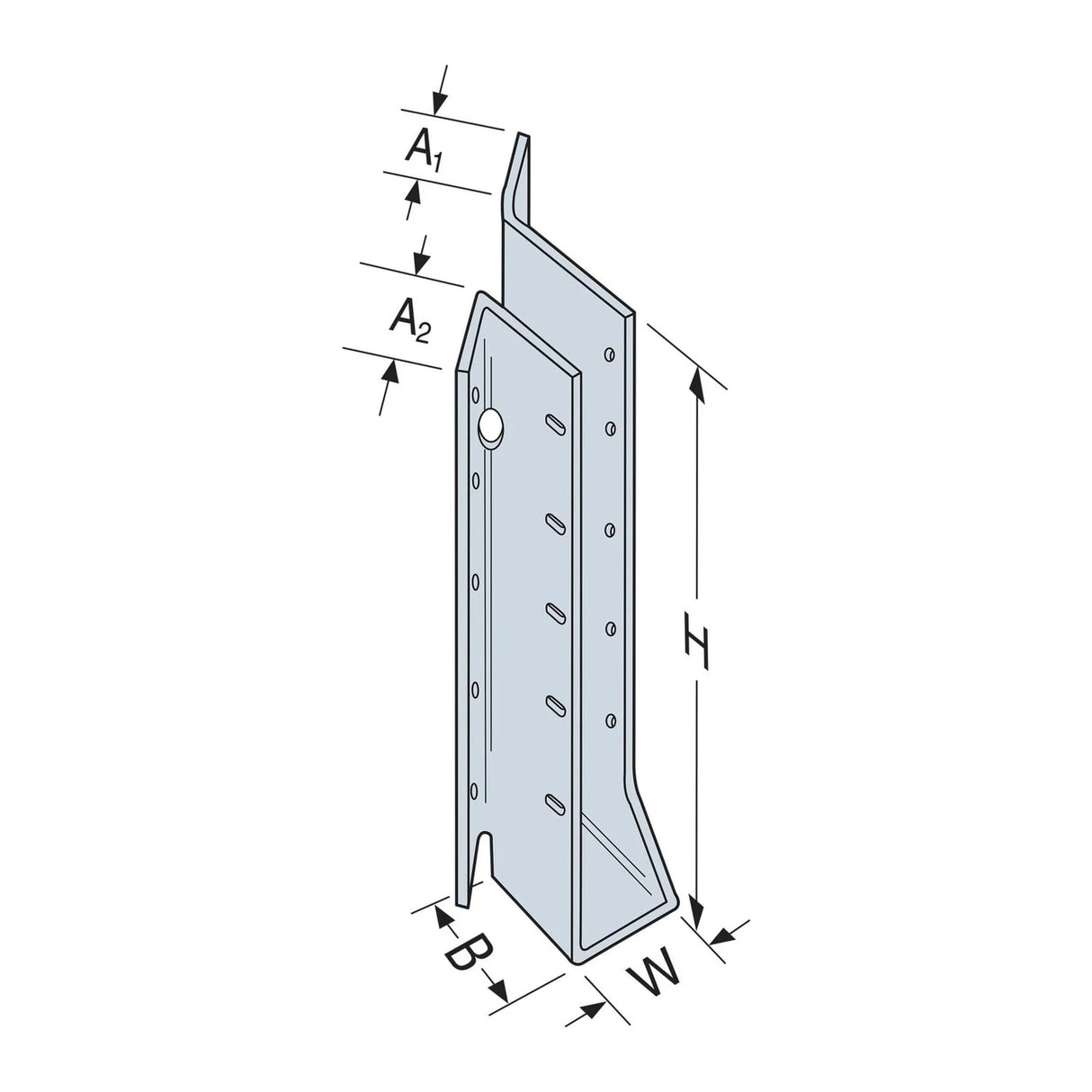 Simpson Strong-Tie SUL1.81/9 (1-3/4" x 9-1/4 to 9-1/2") Galvanized Left-Skewed U-Shaped Hanger - 3