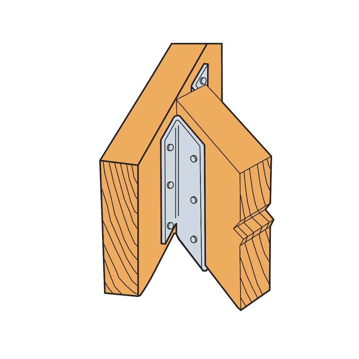 Simpson Strong-Tie SUL26-2 (Double 2" x 6") Galvanized Left-Skewed U-Shaped Hanger - 4