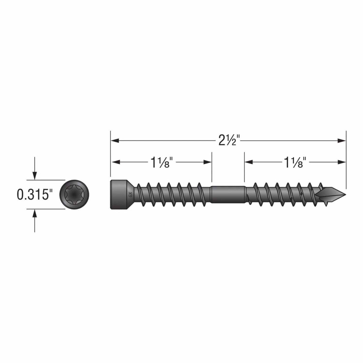 Simpson Strong-Tie SWD18212DBB-R50 Strong-Drive (0.180-in x 2-1/2-in T30) SWD Double-Threaded Screw Black (50 Pack) - 2