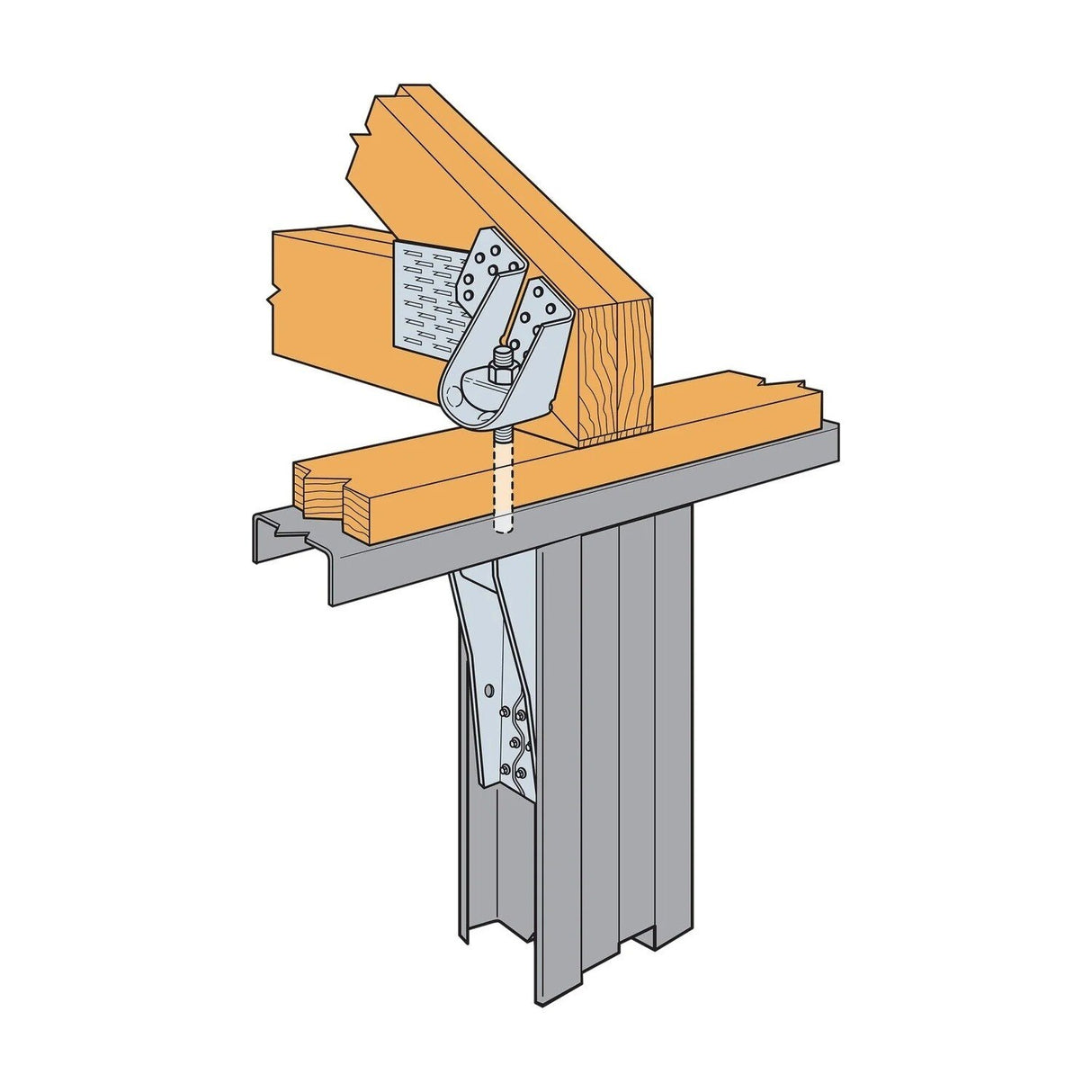 Simpson S/HDU6 Strong-Tie Light Gauge Holdown For Steel - G90 Galvanized - 6