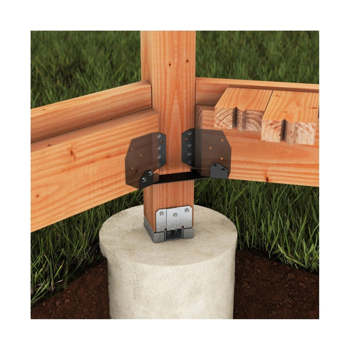 Simpson Strong-Tie ABA66Z (6") 16Ga Adjustable Standoff Post Base for 6x6 - ZMAX Finish - 5