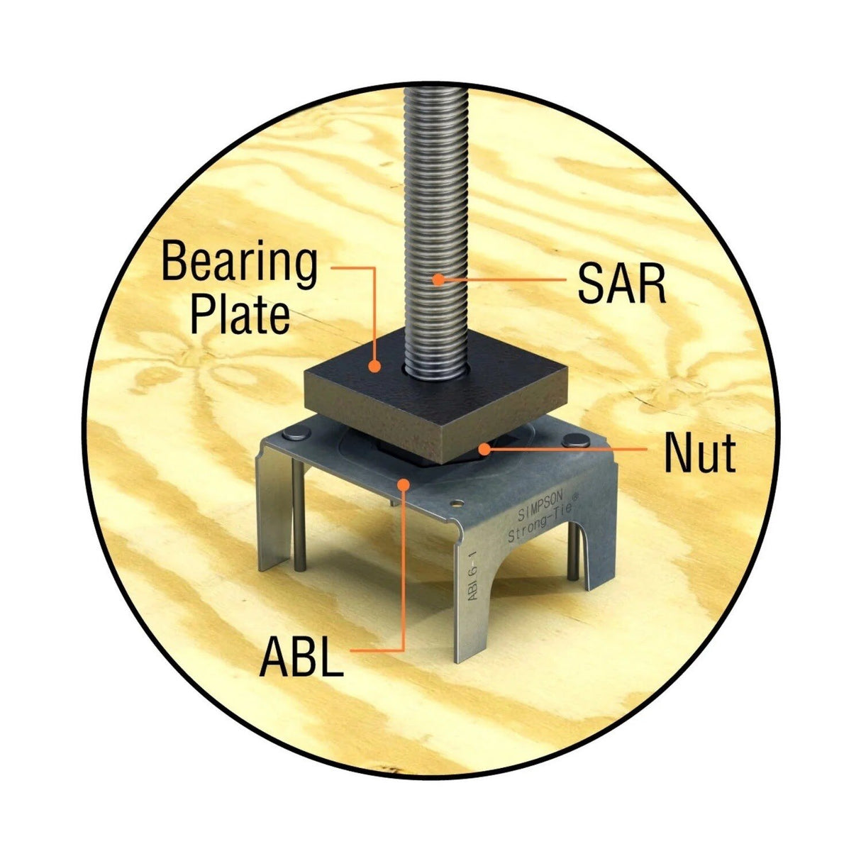 Simpson Strong-Tie ABL8-1 Anchor Bolt Locator with 1" Nut - 2
