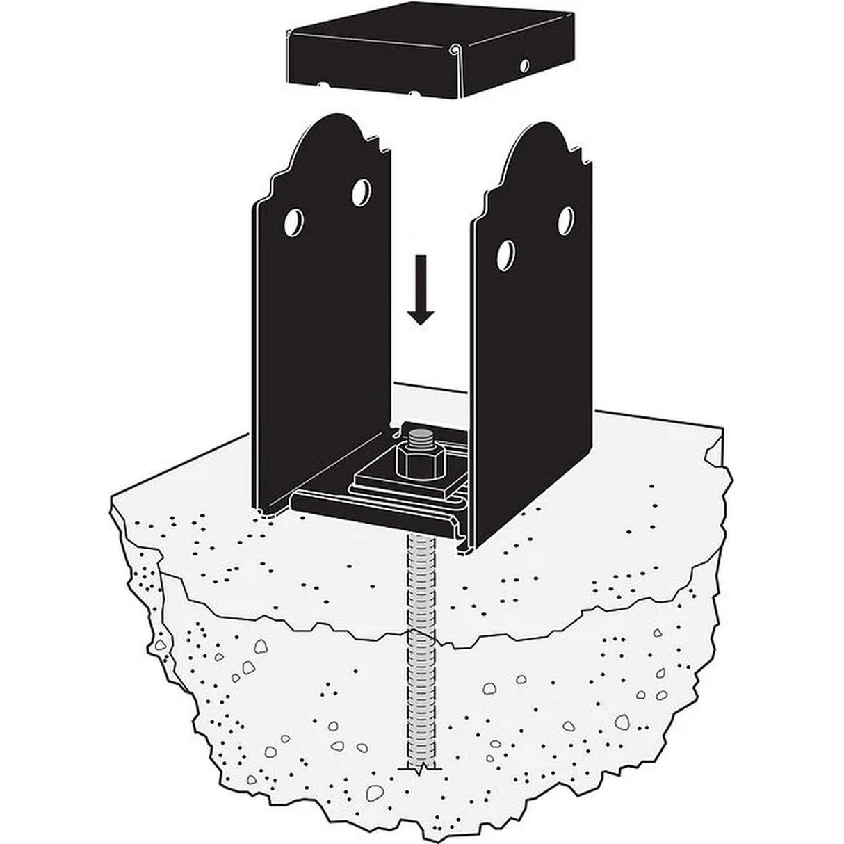 Simpson Strong-Tie APB3.75 (4x4 Rough) APB Outdoor Accents Adjustable Post Base - Black Powder Coated - 2
