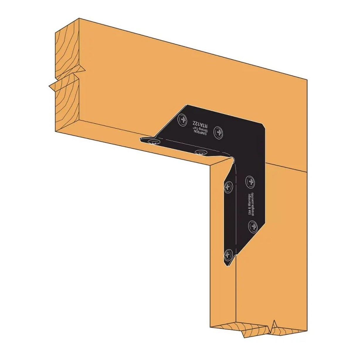 Simpson Strong-Tie APRTA12 Outdoor Accents Rigid Tie Angle for 1x2 Joist/Post - 3