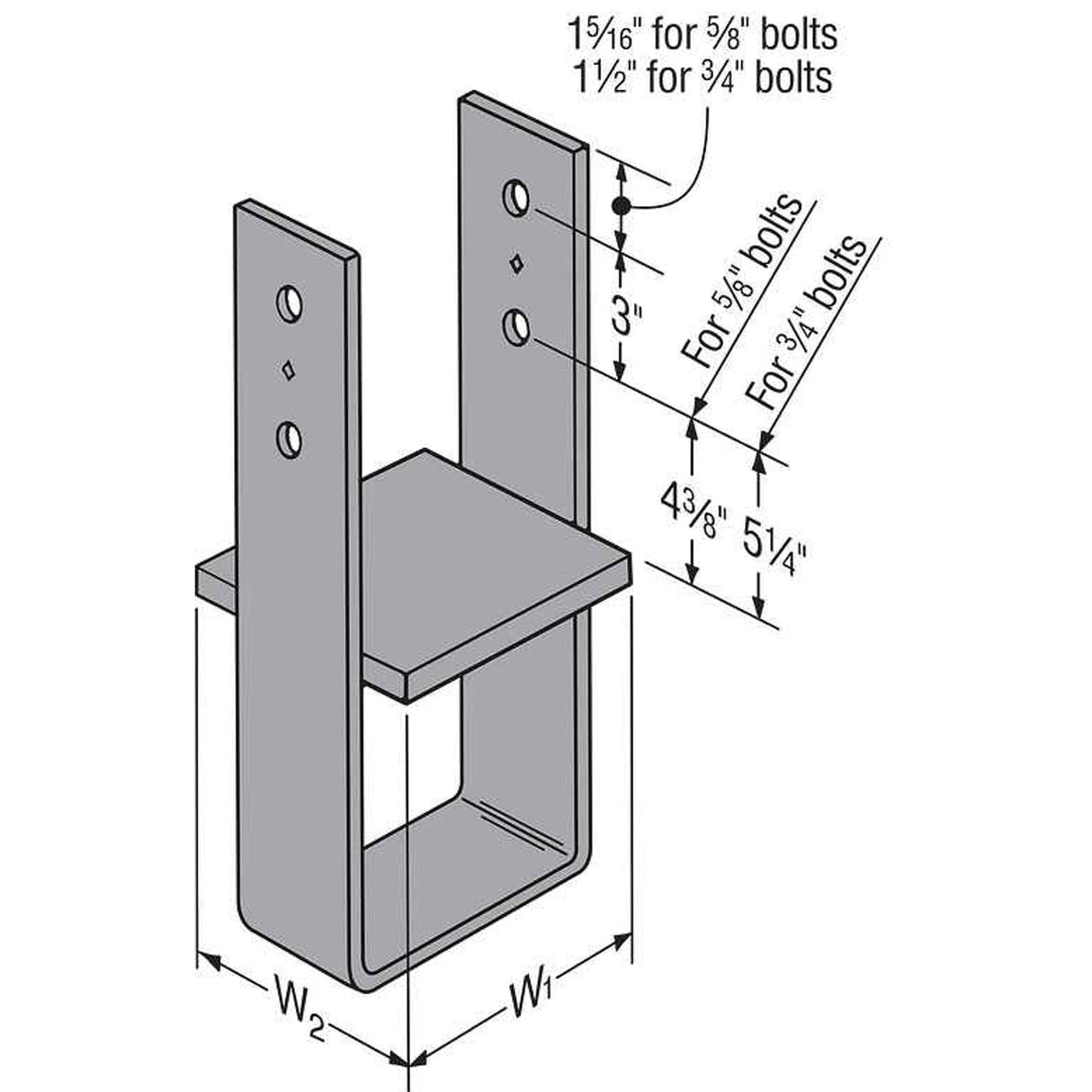 Simpson Strong-Tie CB44W 4" x 4" Column Base for Wood Construction - 2