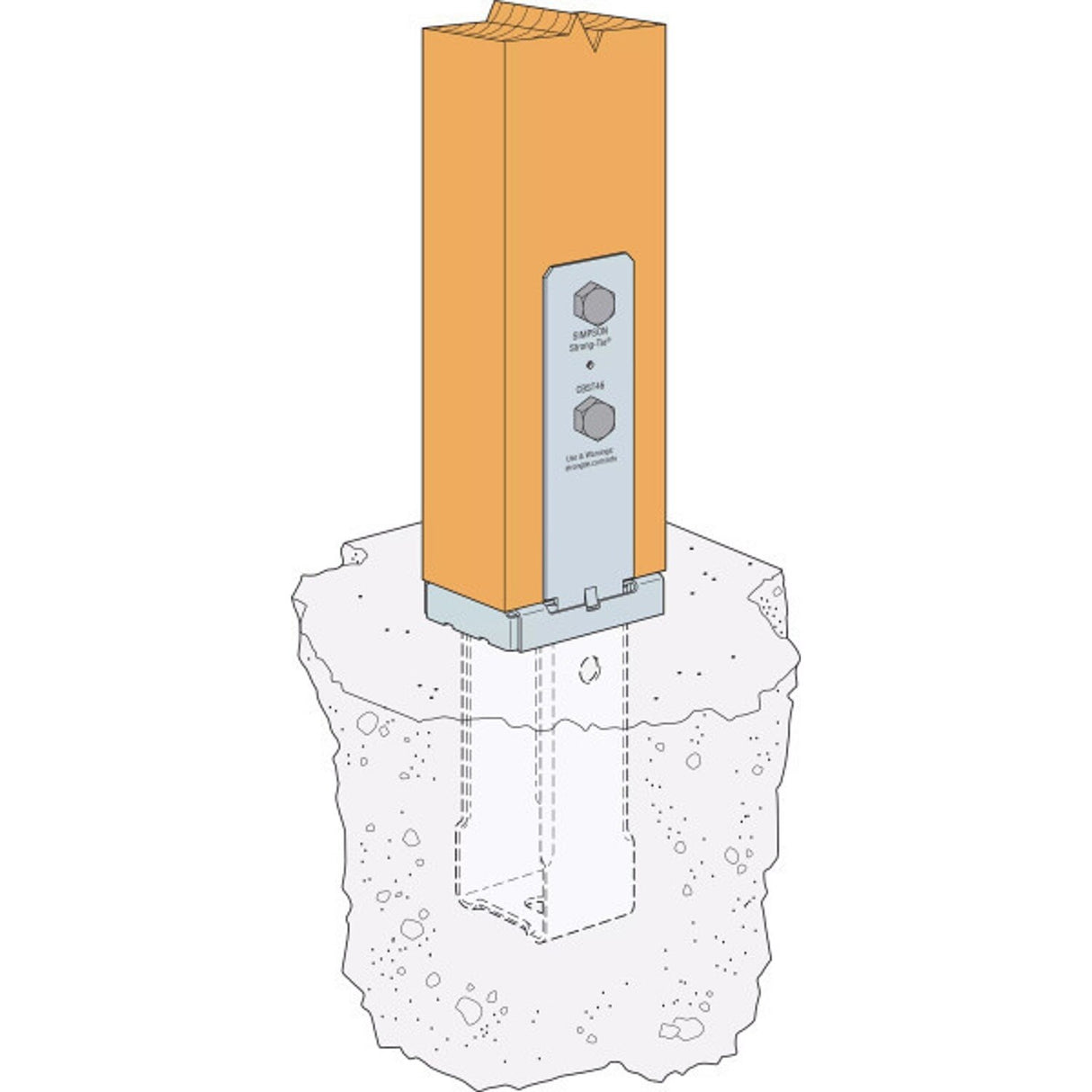 Simpson Strong-Tie CBST46HDG Hot-Dip Galvanized Standoff Column Base for 4x6 - 3