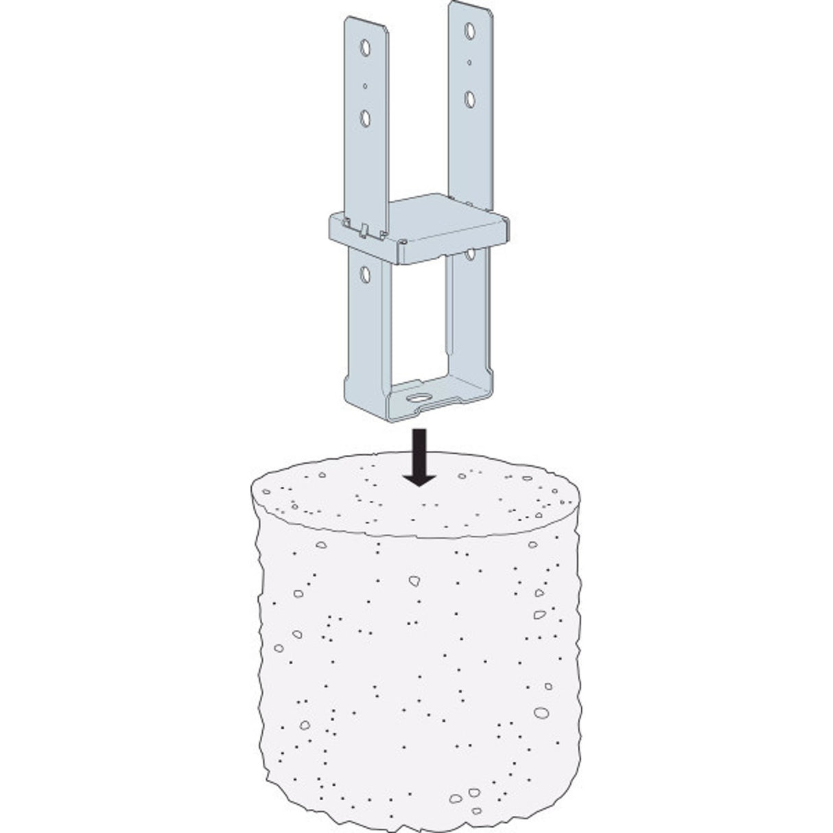Simpson Strong-Tie CBST66HDG Hot-Dip Galvanized Standoff Column Base for 6x6 - 3