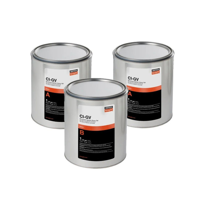 Simpson Strong-Tie CIGV3KT Structural Injection Epoxy Gel (3-Gallon Kit) for Concrete Crack Repair