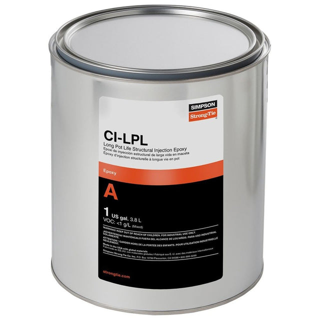 Simpson CILPL1A Strong-Tie Long Pot Life Structural Injection Epoxy Resin 1 gal for Concrete Crack Repair