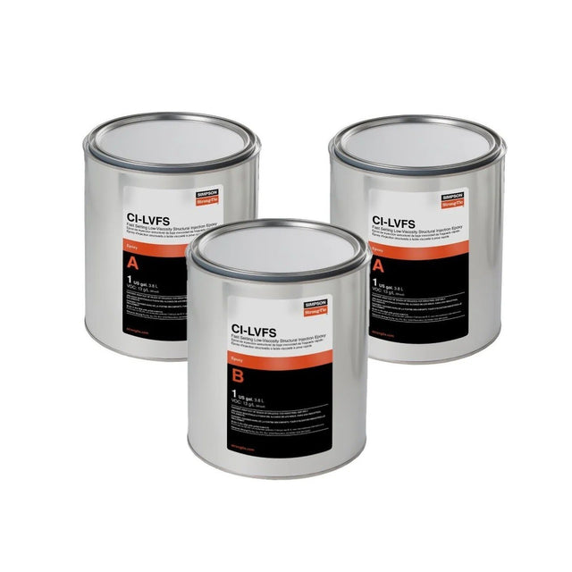 Simpson CILVFS3KT Strong-Tie Fast-Setting Low-Viscosity Structural Injection Epoxy 3-Gallon Kit for Concrete Crack Repair